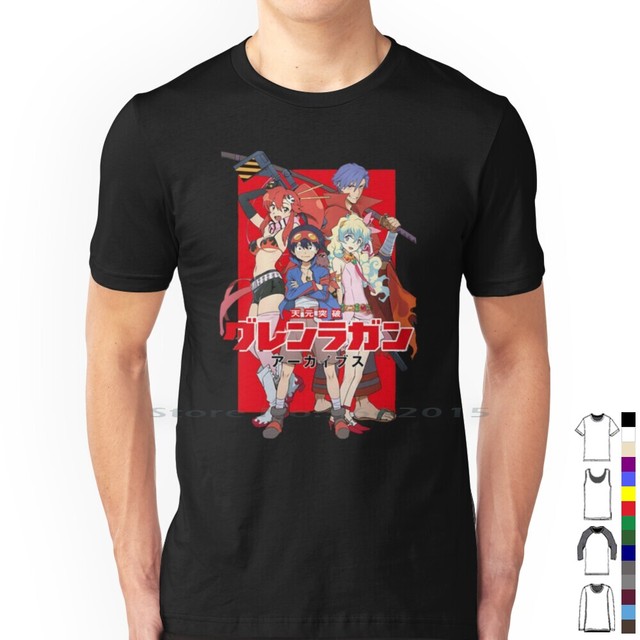 Gurren Lagann Anime T Shirt 100% Algodão Gurren Lagann Personagens Gurren  Lagann Yoko Super Tengen Toppa Gurren Lagann Gurren - AliExpress